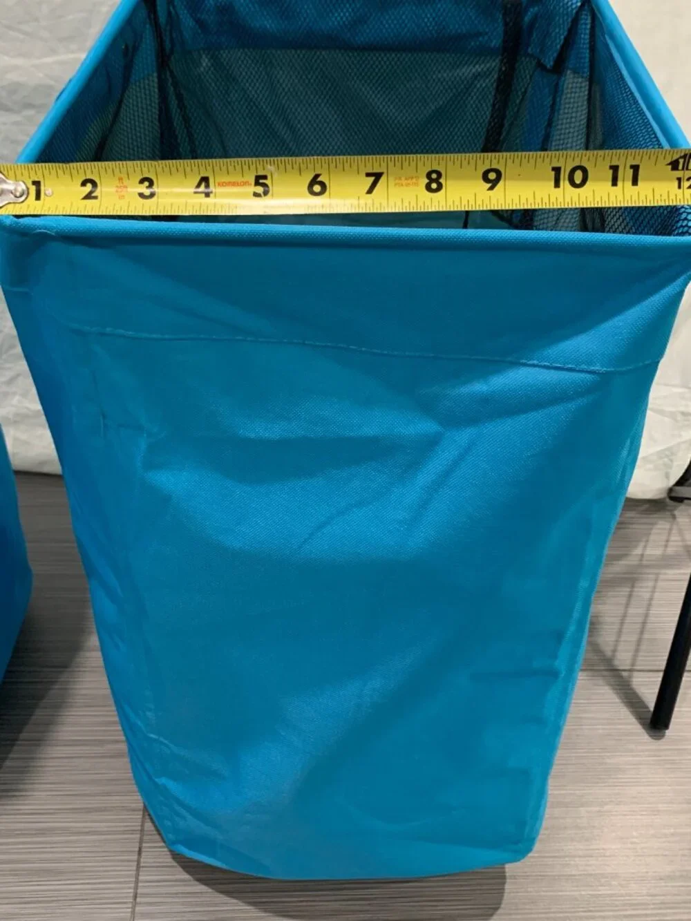 Set of 2 Large Blue Fabric Laundry Hampers - 24x16x13 Collapsible Storage Bins